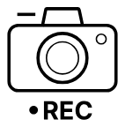 Picto enregistrement vidéo avec son et photo, mémoire 128 Go, de la lunette thermique Pulsar